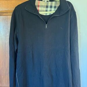 Burberry Black and Beige Checkered Collar Shirt